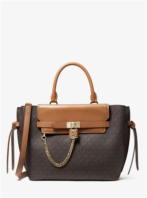 michael kors hamilton legacy large logo belted satchel|Hamilton Legacy Large Logo and Leather Belted Satchel.